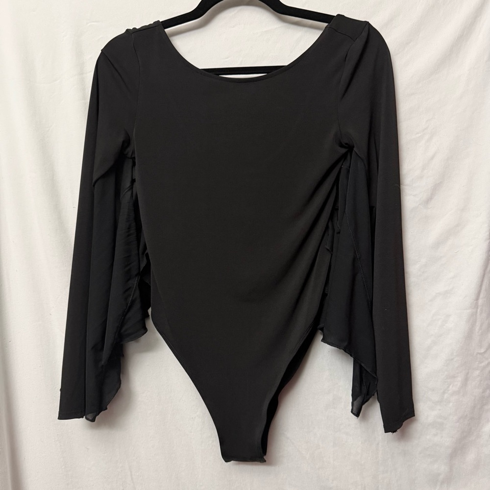 H&M Black Long Sleeve Bodysuit with Wings